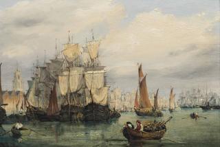 James Holland, R.W.S. - Shipping on the Thames