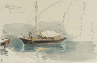 James Holland - Study of a Mediterranean xebec