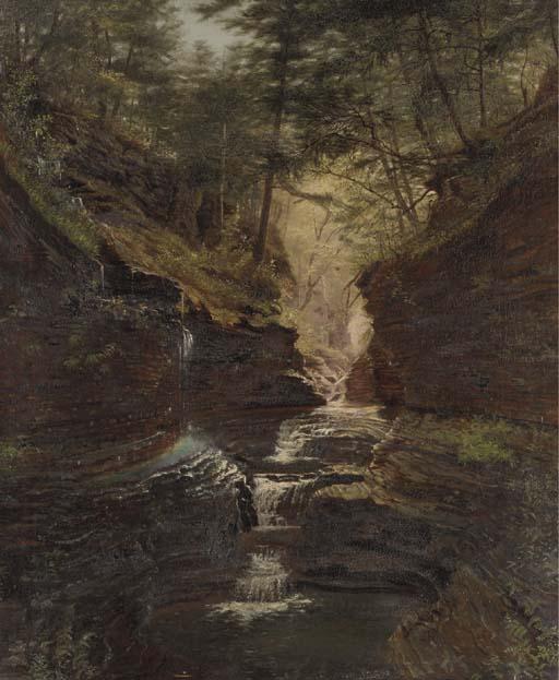 James Hope - Study of Rainbow Falls, Watkins Glen