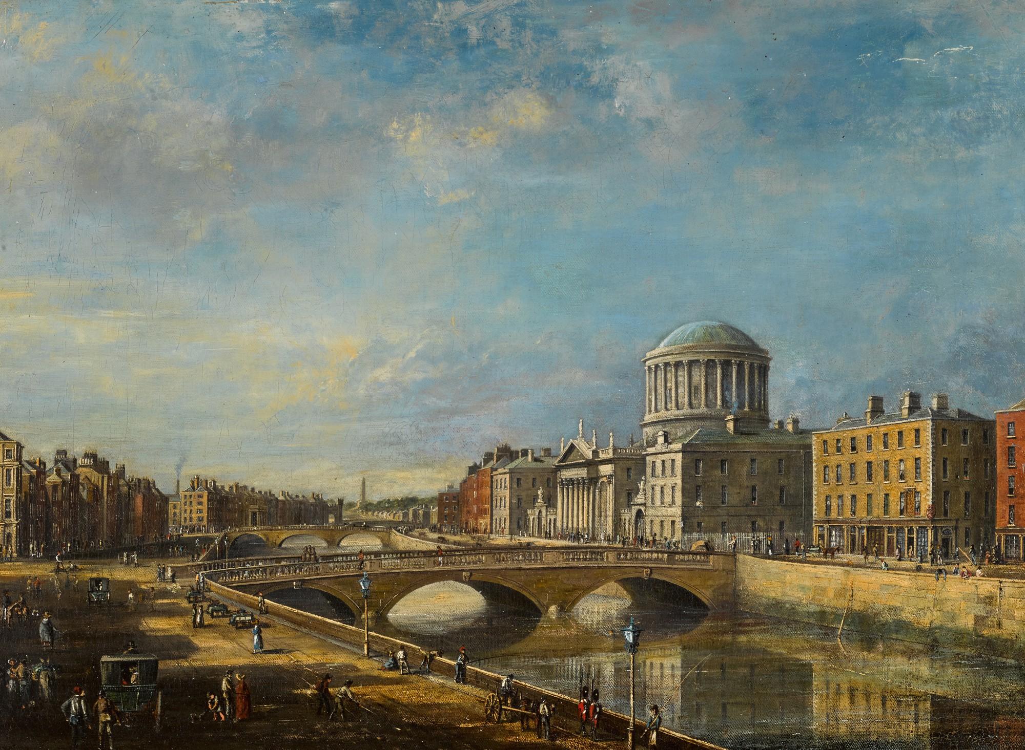 James Hore - The Four Courts, Dublin, from the Quay; The Phoenix Park in the Distance