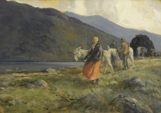 James Humbert Craig, R.H.A., R.U.A. - Bringing Home Turf, Leenane, Connemara