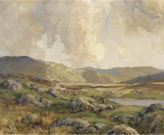 James Humbert Craig, R.H.A., R.U.A. - Lough landscape, Donegal