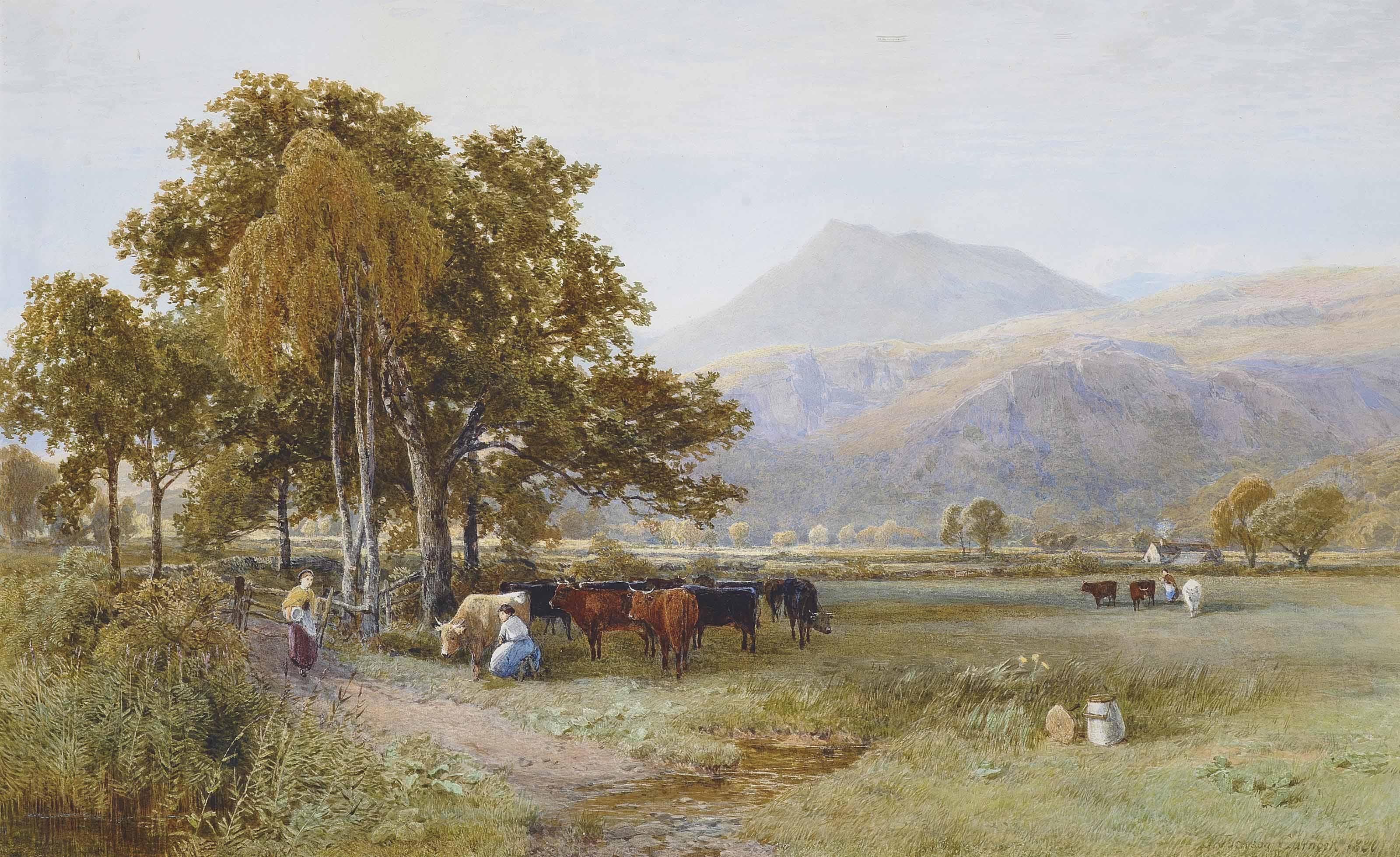 James Jackson Curnock - Milking time, Talsarnau, North Wales