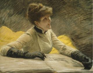 James Jacques Joseph Tissot - Admiring a Portfolio