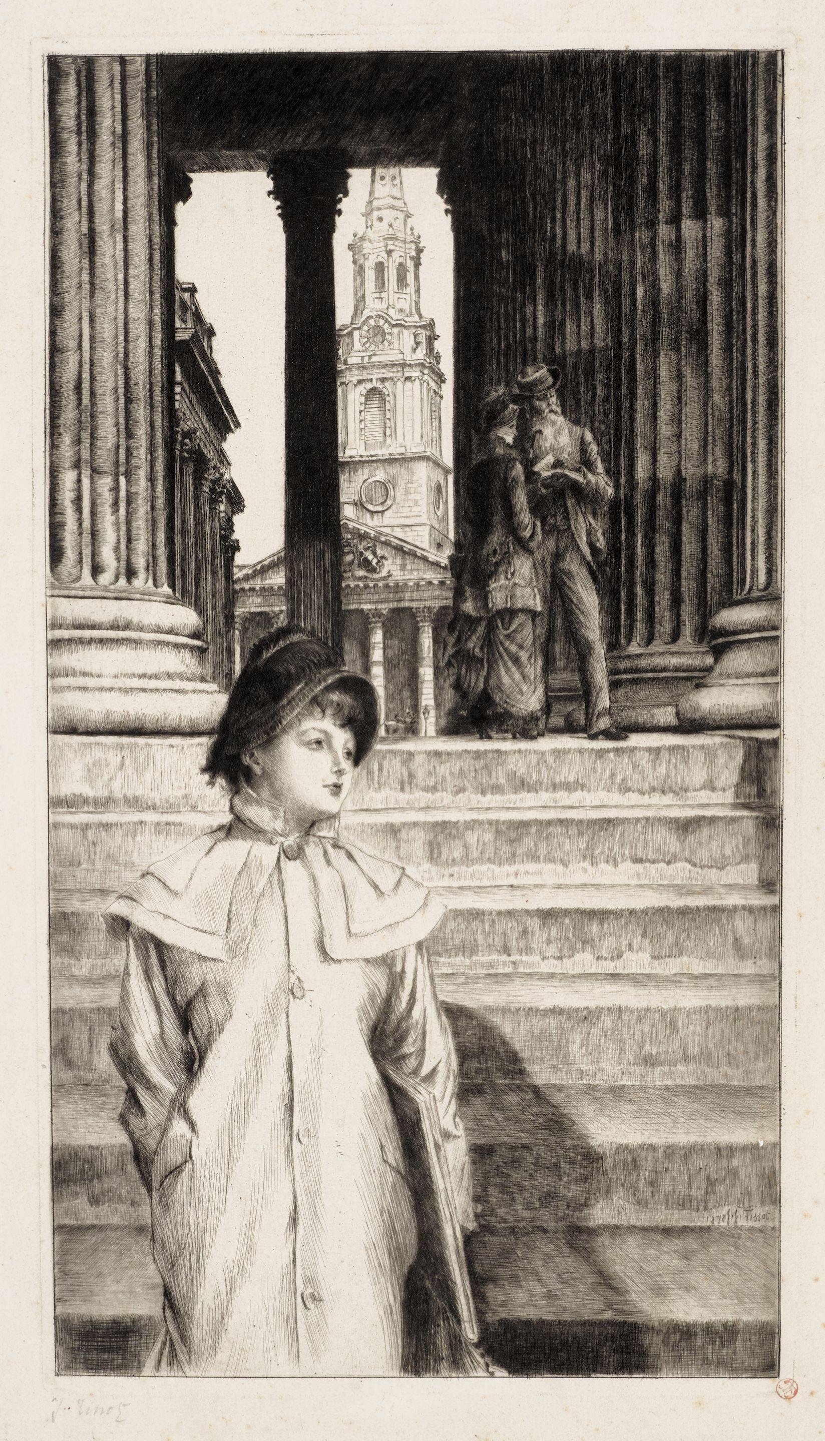 James Jacques Joseph Tissot - Le Portique de la Galerie nationale à Londres