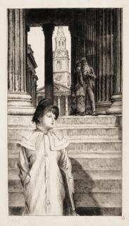 James Jacques Joseph Tissot - Le Portique de la Galerie nationale à Londres