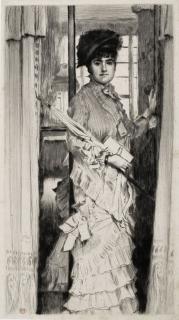 James Jacques Joseph Tissot - Portrait de Miss L. . ., ou Il faut qu\'une porte soit ouverte ou fermée; Le veuf 2