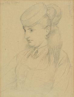 James Jacques Joseph Tissot - Portrait Of Miss Golly Wilson, Half-Length, In Profile To The Left