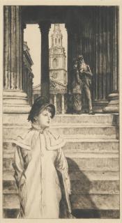 James Jacques Joseph Tissot - The Portico of the National Gallery, London