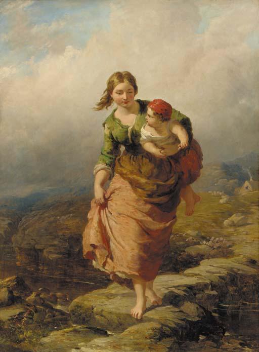 James John Hill, R.B.A. - Stepping stones