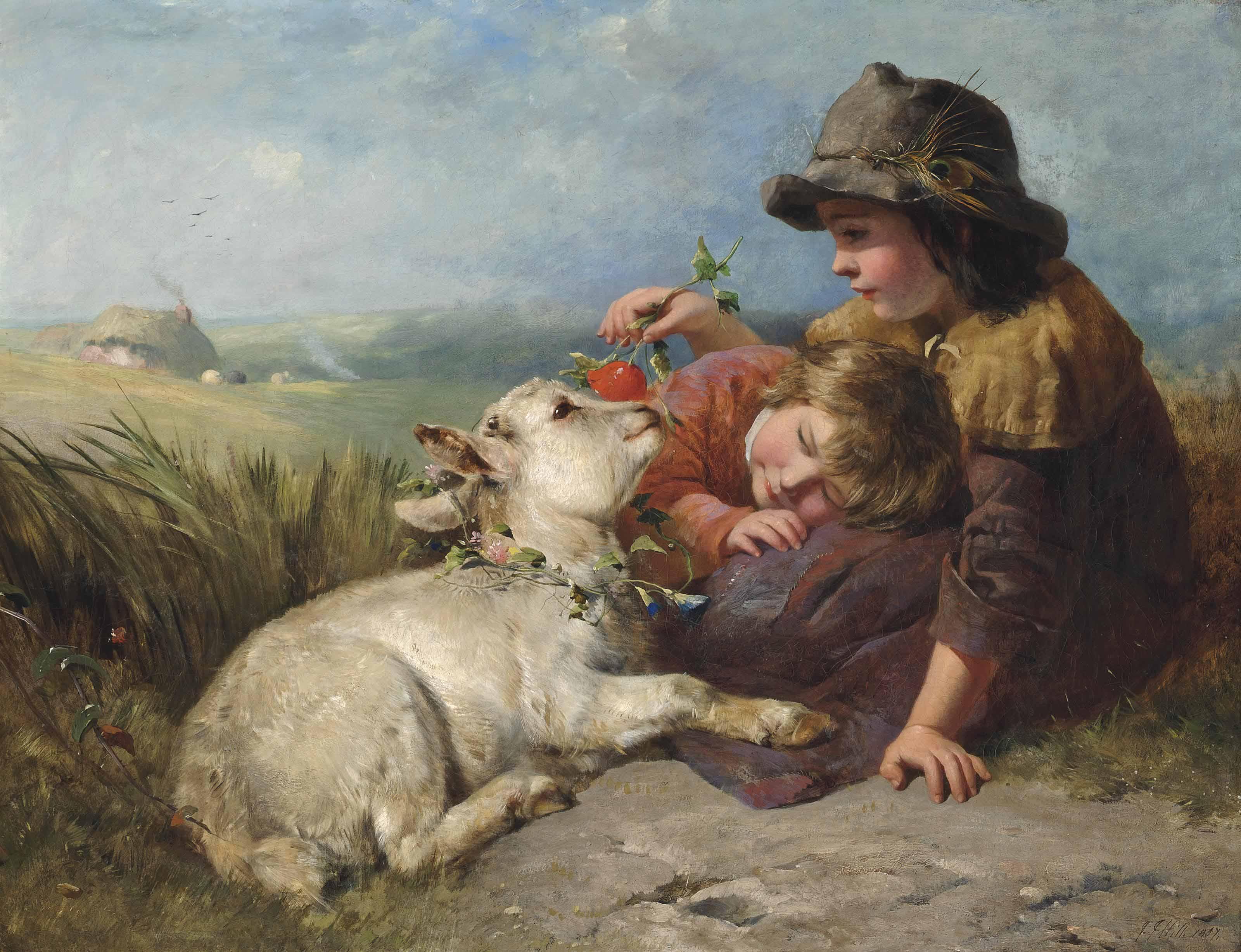 James John Hill, R.B.A. - The Favourite Pet