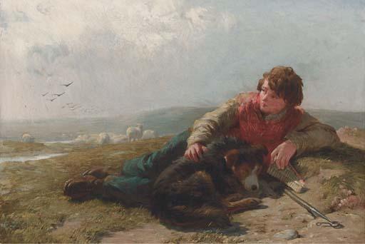 James John Hill, R.B.A. - The young shepherd boy