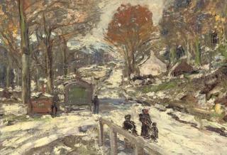 James Kay, R.S.A., R.S.W. - First Snow, Whistlefield, Loch Long