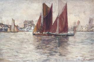 James Kay, R.S.A., R.S.W. - Thames Barges