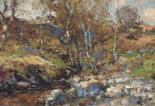 James Kay, R.S.A., R.S.W. - Woodland scene Loch Long