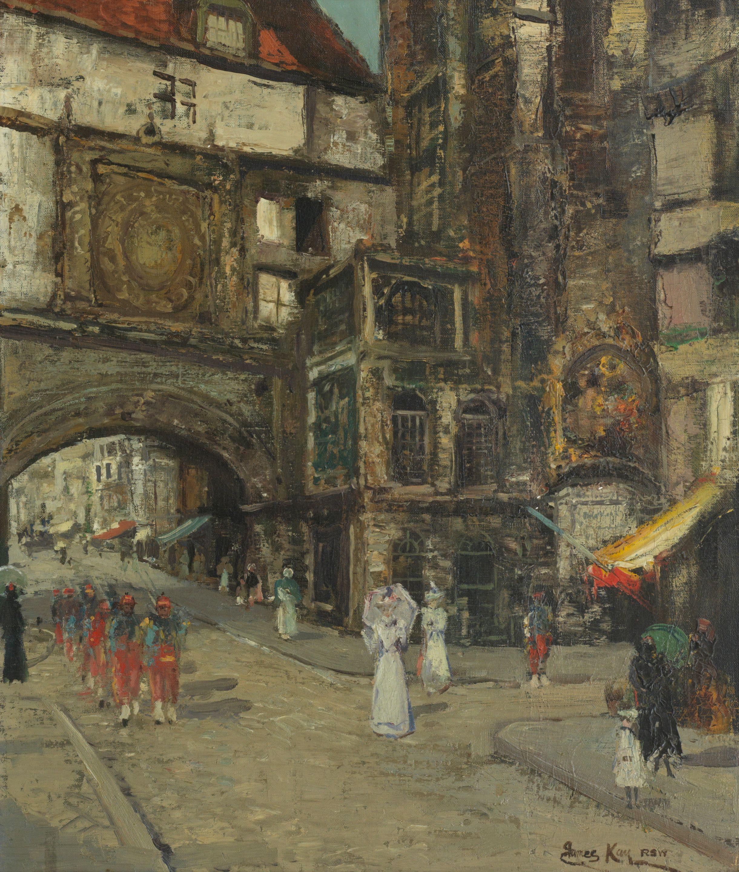 James Kay RSA RSW - La Grosse Horloge, Rouen