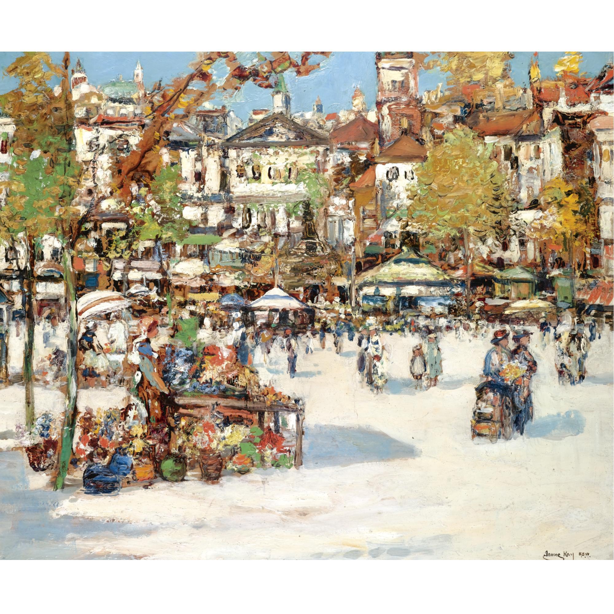 James Kay, RSW - Flower Market, Copenhagen, Denmark