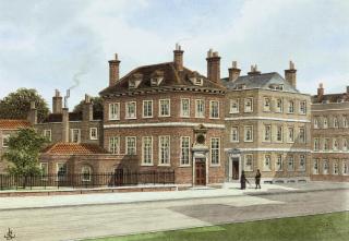 James Lawson Stewart - New Inn, Strand, in 1804 (illustrated); Pits Head Mews; Greystoke Place; Entrance to Hogarth\'s School of Art; and Old Houses in Neville\'s Court, Holborn