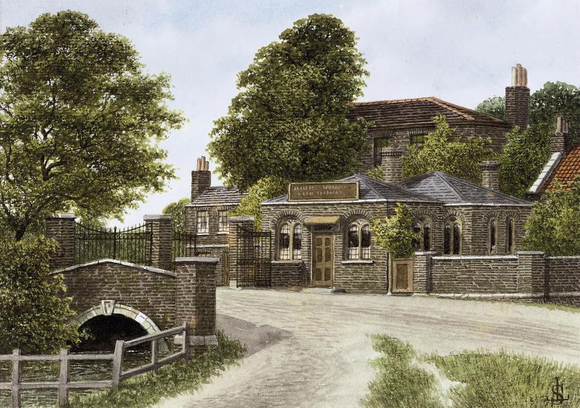 James Lawson Stewart - The old Toll House and bridge, Grange Road, Bermondsey (illustrated); and four other views of Bermondsey including: The Bridge House, Jacob\'s Island; Parker\'s Row; Longwalk; and Winchester Street