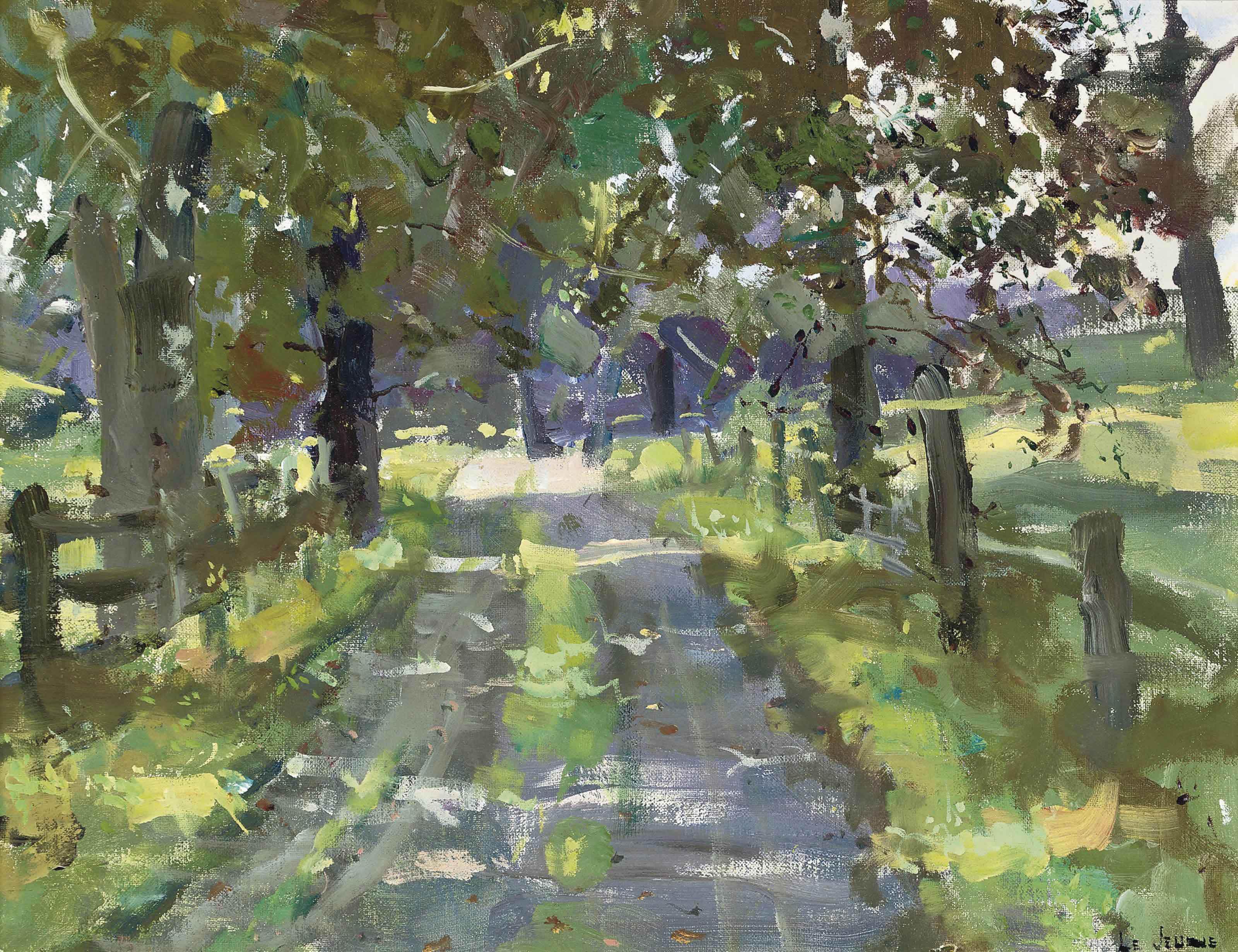 James Le Jeune, R.H.A. - Country Lane (Rockefeller Estate); and Grasslands (Valhalla)