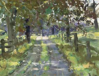 James Le Jeune, R.H.A. - Country Lane (Rockefeller Estate); and Grasslands (Valhalla)