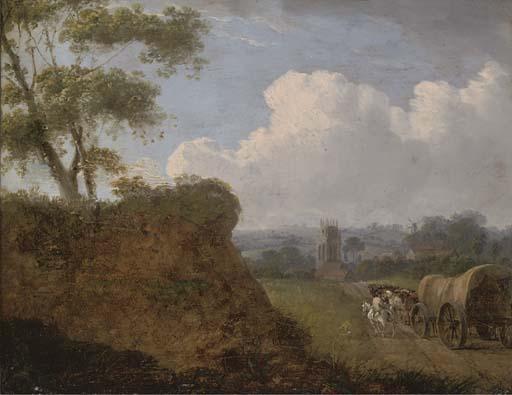 James Leakey - Travellers Approaching A Village