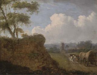 James Leakey - Travellers Approaching A Village