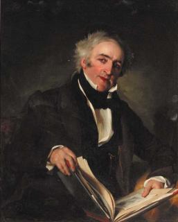 James Lonsdale - Portrait of a gentleman, seated half-length, in a brown coat and black waistcoat, holding an open album on his lap