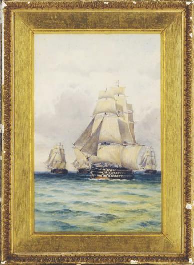 James Loxham Browne - Nelson sighting the French and Spanish Fleets in the Bay of Trafalgar 31st October 1805