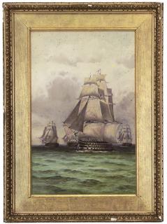 James Loxham Browne - Nelson sighting the French and Spanish fleets in the Bay of Trafalgar