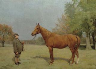 James Lynwood Palmer - A Chestnut Hunter And Groom, In An Extensive Landscape