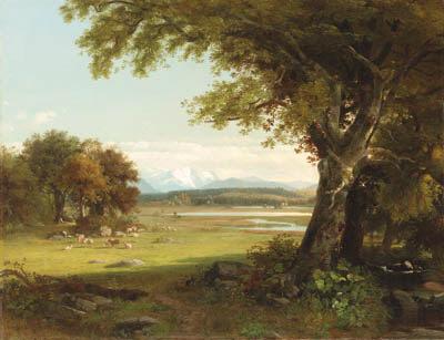 James MacDougal Hart - Sheep Grazing in the Meadow