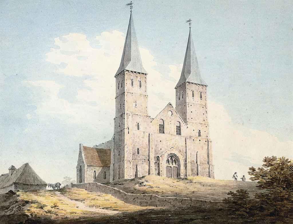 James Malton - The Reculver, commonly called \'The Two Sisters\', near Margate, 1798