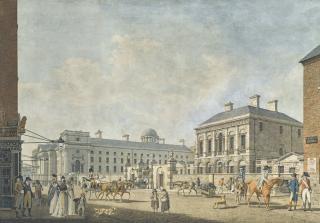 James Malton - View Of The Provost\'S House And Trinity College, Grafton Street, 1796