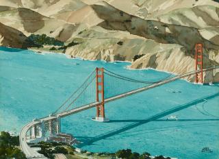 James March Phillips - The Golden Gate Bridge, Coit Tower, and Fisherman\'s Wharf (a group of three)