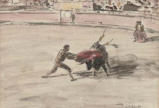 James McBey - A Brave Bull, San Sebastian