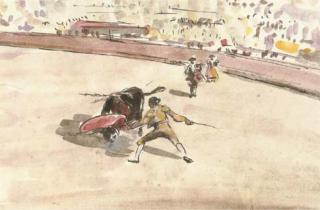 James McBey - Matador passing the Muleta