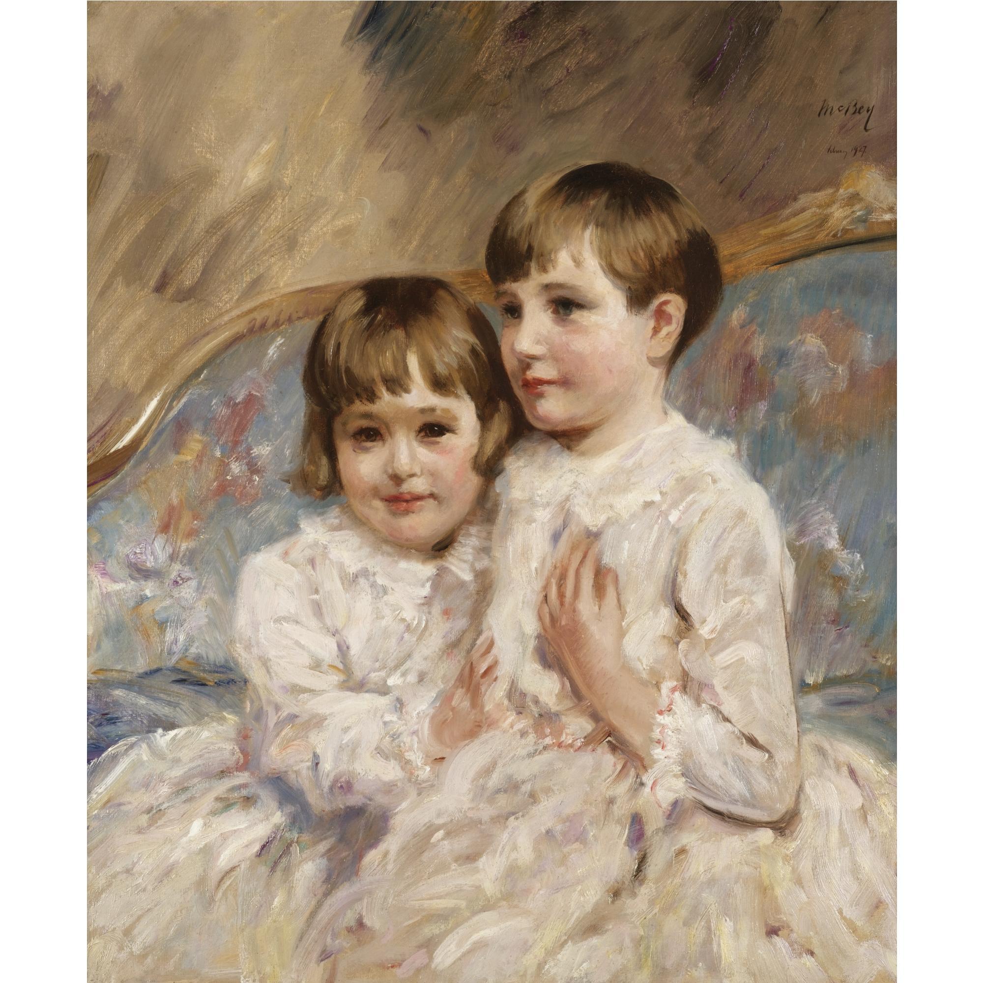James Mcbey - Portrait Of Two Young Girls