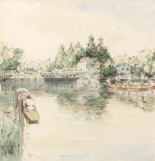 James McBey - The lock gates