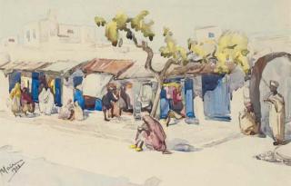 James McBey - The Market Square, Marrakech