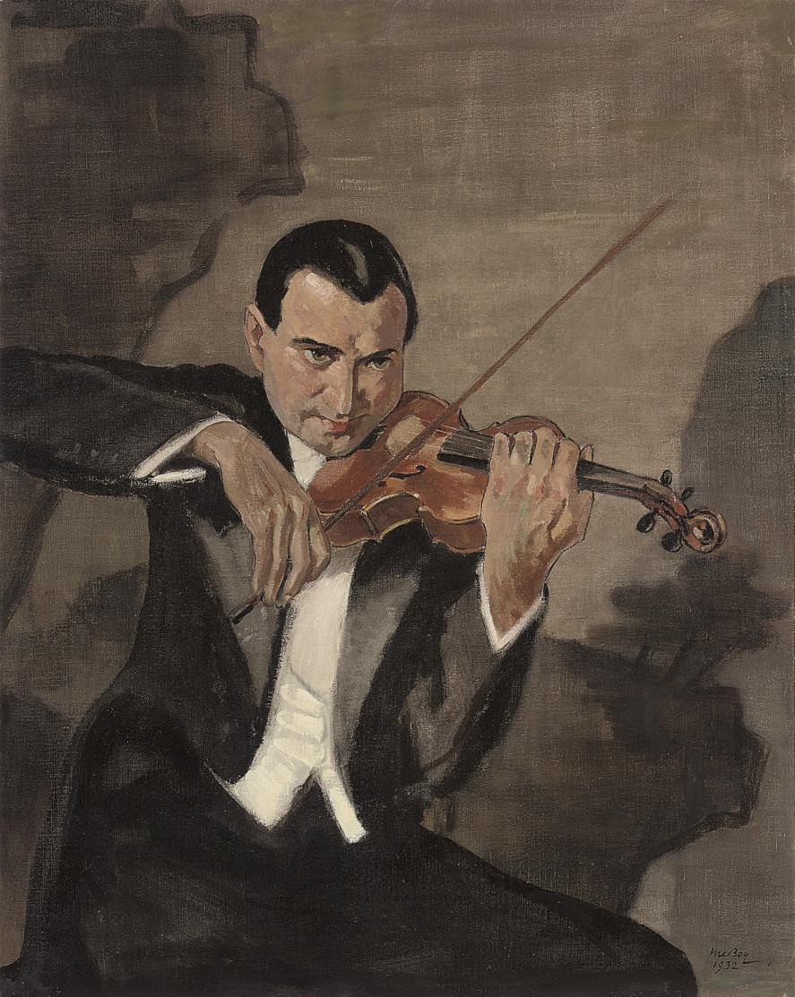 James McBey - The violin player; and Study of a girl, verso