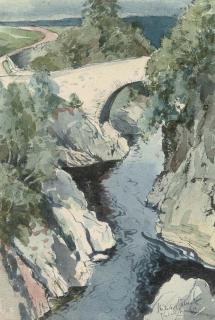 James Mcintosh Patrick, R.S.A. - Dulsie Bridge over the River Findhorn