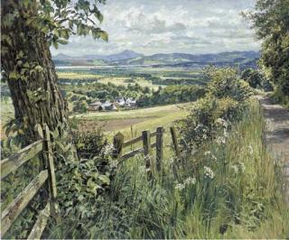 James McIntosh Patrick, R.S.A. - Midsummer, Carse of Gowrie, Perthshire. Overlooking Mill Hill Farm, Mill Hill House and Rossie Priory Estate