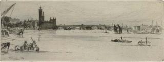 James McNeill Whistler - Old Westminster Bridge, (Kennedy 39)