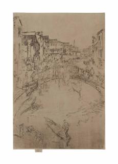 James McNeill Whistler - The Bridge, Santa Marta, from Second Venice Set (Glasgow 201; Kennedy 204)