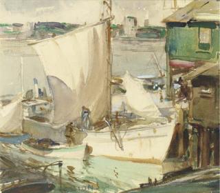 James Milton Sessions - Boats at dock