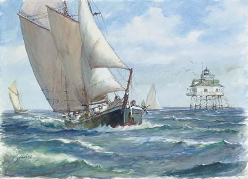 James Milton Sessions - Thimble Shoals Light Chesapeake Bay