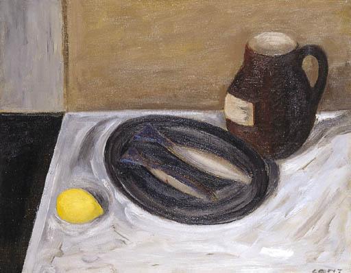 James Montgomery Cant - Fish on a Black Plate