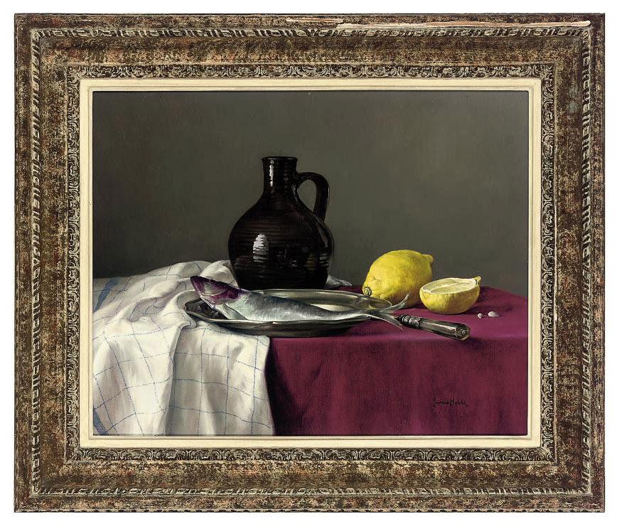 James Noble - A flagon, fish and lemons
