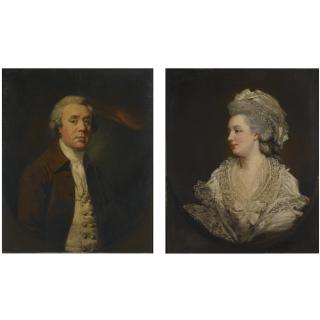 James Northcote R.A. - Portrait Of Richard Baylay Of Stoke Damerall Near Plymouth; And Portrait Of His Wife Mary Baylay, Both Half Length